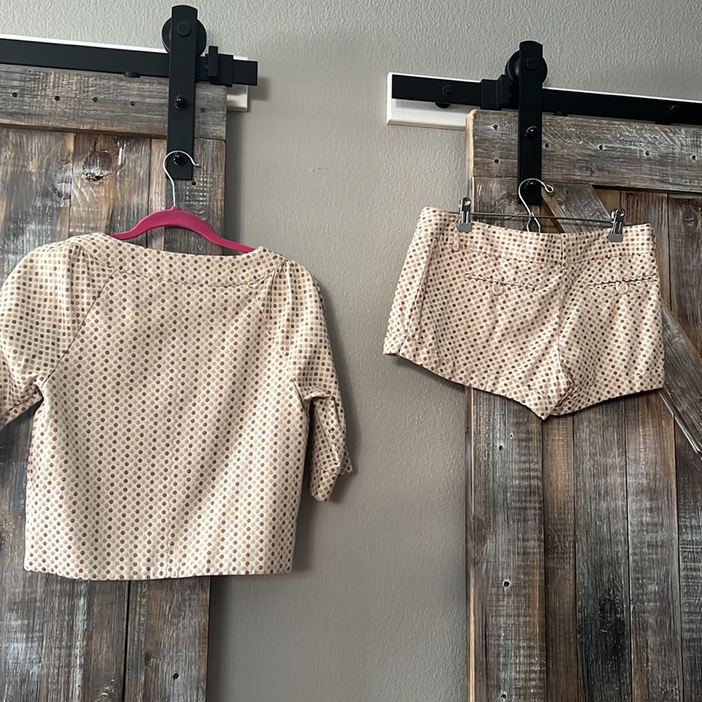 Charlotte Russe Shorts and blazer set With embroidered brown polkadots - Picture 6 of 6